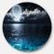 Designart - Romantic Full Moon Over Sea&#x27; Seascape Circle Metal Wall Art